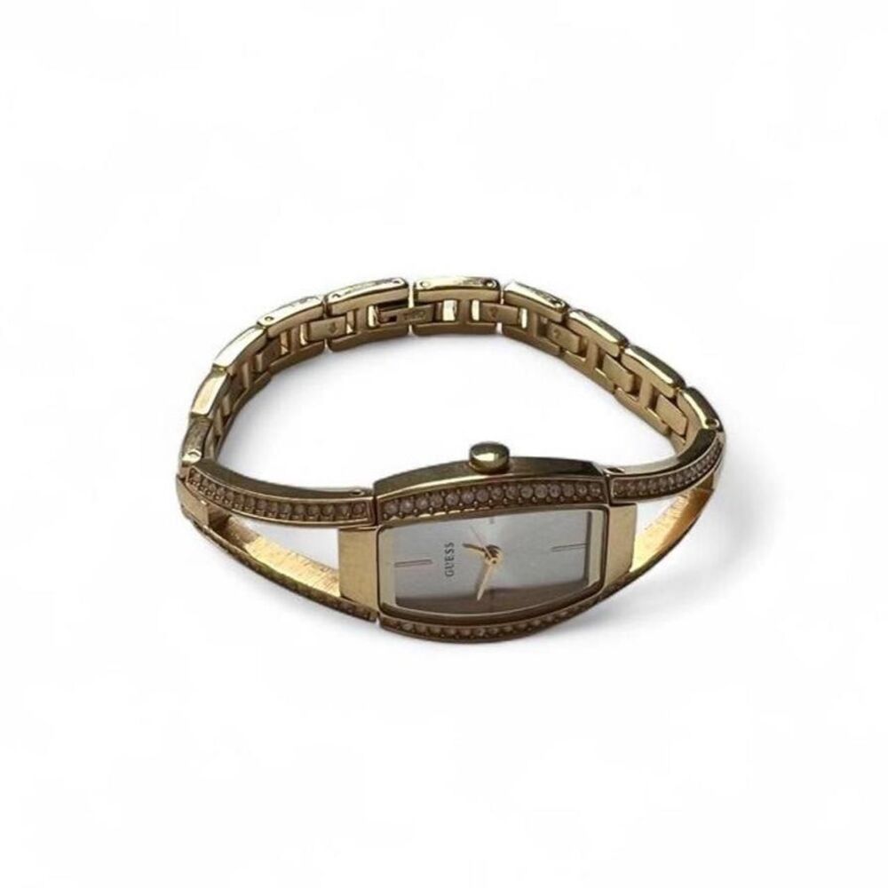 Vintage GUESS G85635L Gold Crystal Hourglass Bracelet Watch
